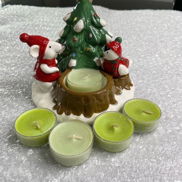 PartyLite Holiday Partylite Christmas Tree Mouse Tealight Holder